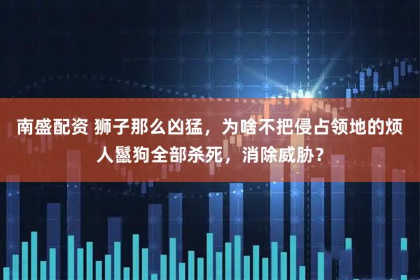 南盛配资 狮子那么凶猛，为啥不把侵占领地的烦人鬣狗全部杀死，消除威胁？
