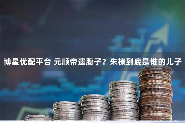 博星优配平台 元顺帝遗腹子？朱棣到底是谁的儿子