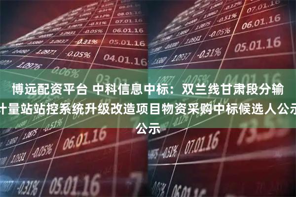 博远配资平台 中科信息中标：双兰线甘肃段分输计量站站控系统升级改造项目物资采购中标候选人公示